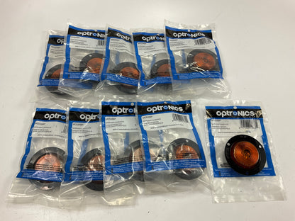 (10) Optronics MC52ABP 2'' Round Sealed Recess Marker / Clearance Light, Yellow