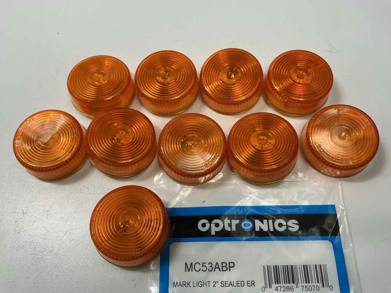 (10) Optronics MC53ABP Amber Side Marker Trailer Clearance Light Recess Mount 2''