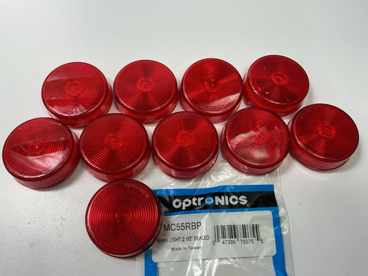 10 Optronics MC55RBP Red 2.5'' Round Sealed Side Marker Clearance Light RED Lamps