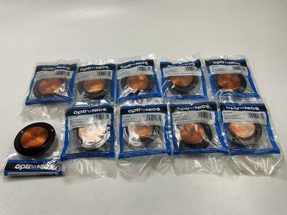 10 Optronics MC56ABP 2.5'' Yellow Recess Flange Mount Marker Clearance Light Lamp