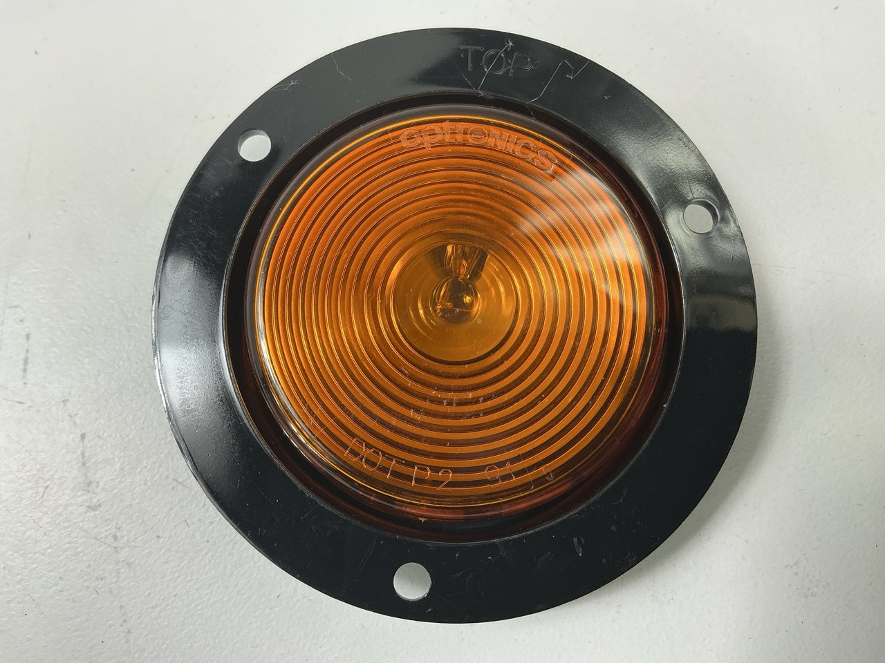 10 Optronics MC56ABP 2.5'' Yellow Recess Flange Mount Marker Clearance Light Lamp