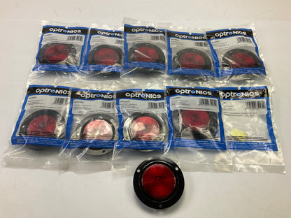 10 Optronics MC56RBP 2.5'' Red Recess Flange Mount Marker Clearance Trailer Light