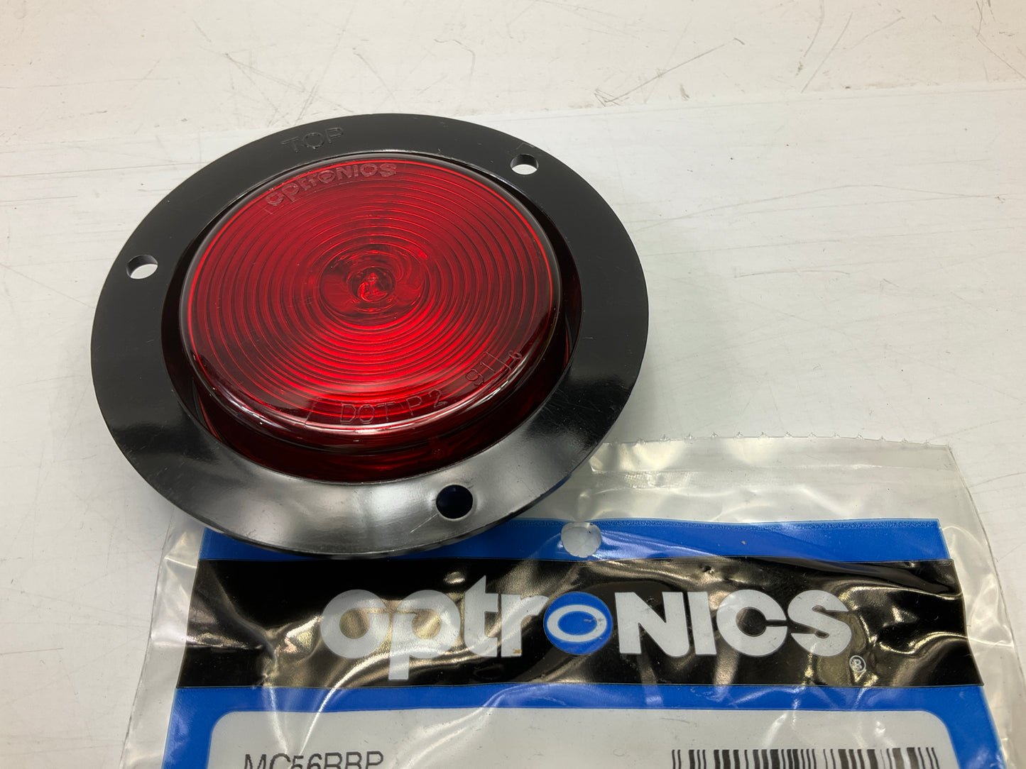 Optronics MC56RBP 2.5'' Red Recess Flange Mount Marker / Clearance Trailer Light