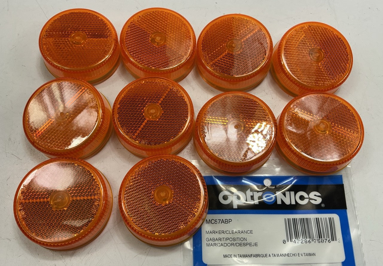 10 Optronics MC57ABP Amber 2-1/2'' Incandescent Round Side Marker Clearance Light