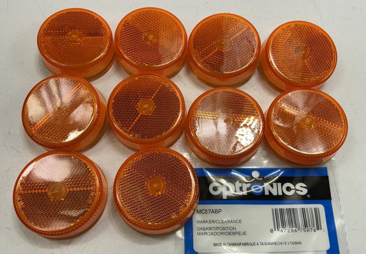 10 Optronics MC57ABP Amber 2-1/2'' Incandescent Round Side Marker Clearance Light