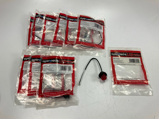 (10) Optronics MCL10RKBP 3/4'' Red LED Non-Directional Marker / Clearance Light