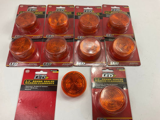 (10) Optronics MCL527AS Amber LED 2.5'' Round Marker/Clearance Trailer Lights 12V