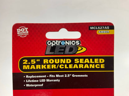(10) Optronics MCL527AS Amber LED 2.5'' Round Marker/Clearance Trailer Lights 12V