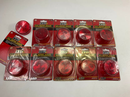 (10) Optronics MCL527RS 2.5'' Round Red LED Sealed Marker Clearance Light Lamp