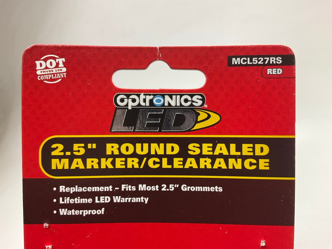 Optronics MCL527RS 2.5'' Round Red LED Sealed Marker Clearance Light Lamp, 12V