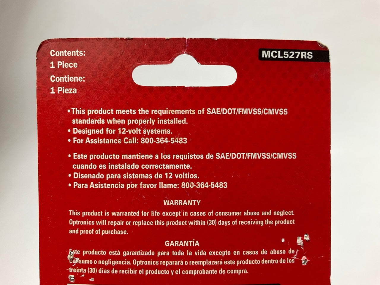 Optronics MCL527RS 2.5'' Round Red LED Sealed Marker Clearance Light Lamp, 12V