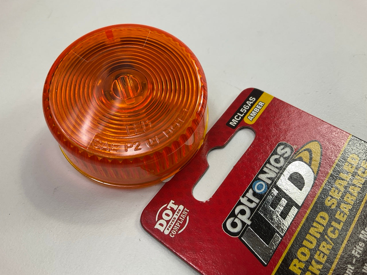 Optronics MCL56AS 2'' Round Amber LED Sealed Marker Clearance Light Lamp, 12V