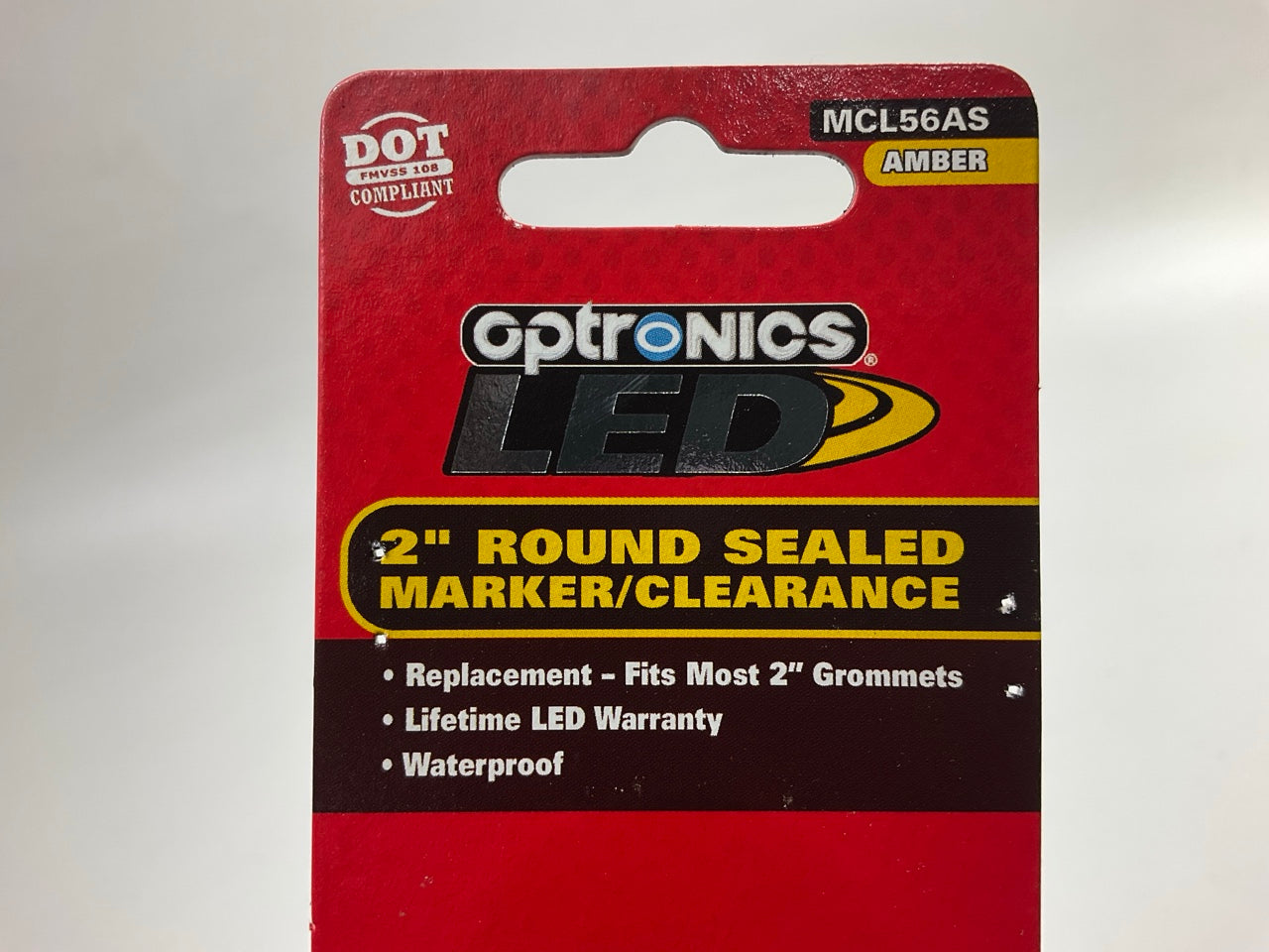 Optronics MCL56AS 2'' Round Amber LED Sealed Marker Clearance Light Lamp, 12V