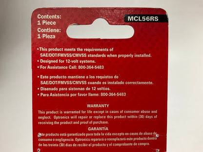 Optronics MCL56RS 2'' Round Red LED Sealed Marker Clearance Light Lamp, 12V