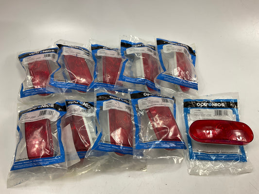 (10) Pack - Optronics ST70RBP 6'' Oval Red Stop / Turn / Tail Light Trailer Lamps