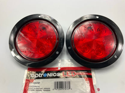 2 Optronics STL13RFBP 4'' Round Sealed LED Stop/Turn/Tail Trailer Light Lamp RED