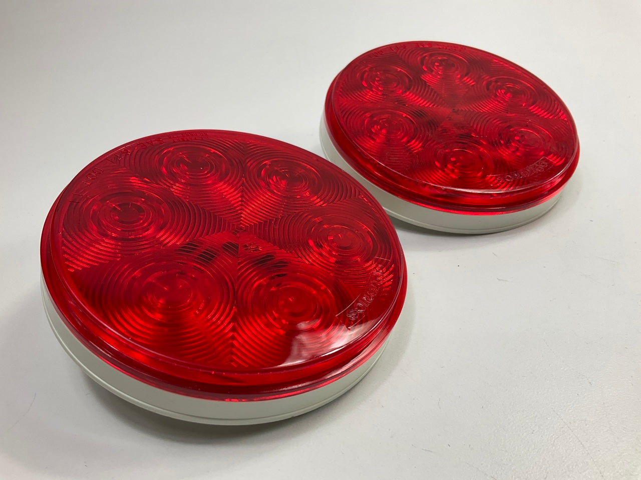 (2) Optronics STL13RS LED 4'' Flush Mount Stop/Tail/Turn Light Red LED Light Lamp