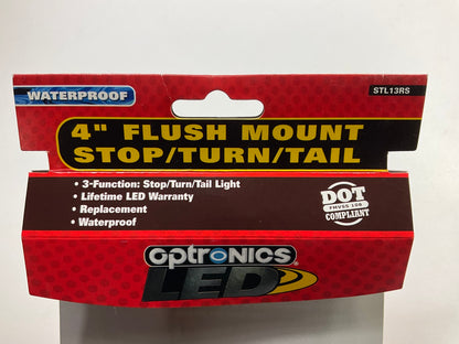 (2) Optronics STL13RS LED 4'' Flush Mount Stop/Tail/Turn Light Red LED Light Lamp