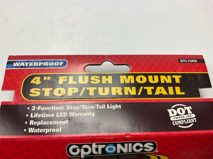 Optronics STL13RS LED 4'' Flush Mount Stop/Tail/Turn Light, Red LED Light Lamp