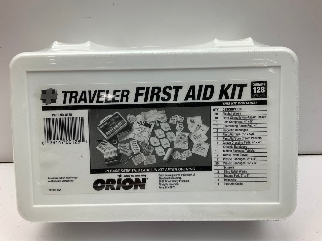 Orion Safety Products 8128 Traveler First Aid Kit, 128-Pieces: Bandages Pads Etc