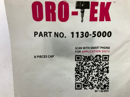 Oro-Tec 1130-5000 Silver Metal Wheel Valve Stem Caps - Pack Of 8