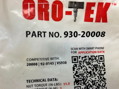 Oro-tek 930-20008 TPMS Tire Pressure Monitor Sensor Service Kit