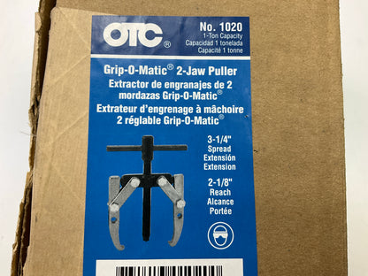 OTC 1020 1-Ton 2 Jaw Bearing Puller, 2-1/8'' Reach, 3-1/4'' Spread