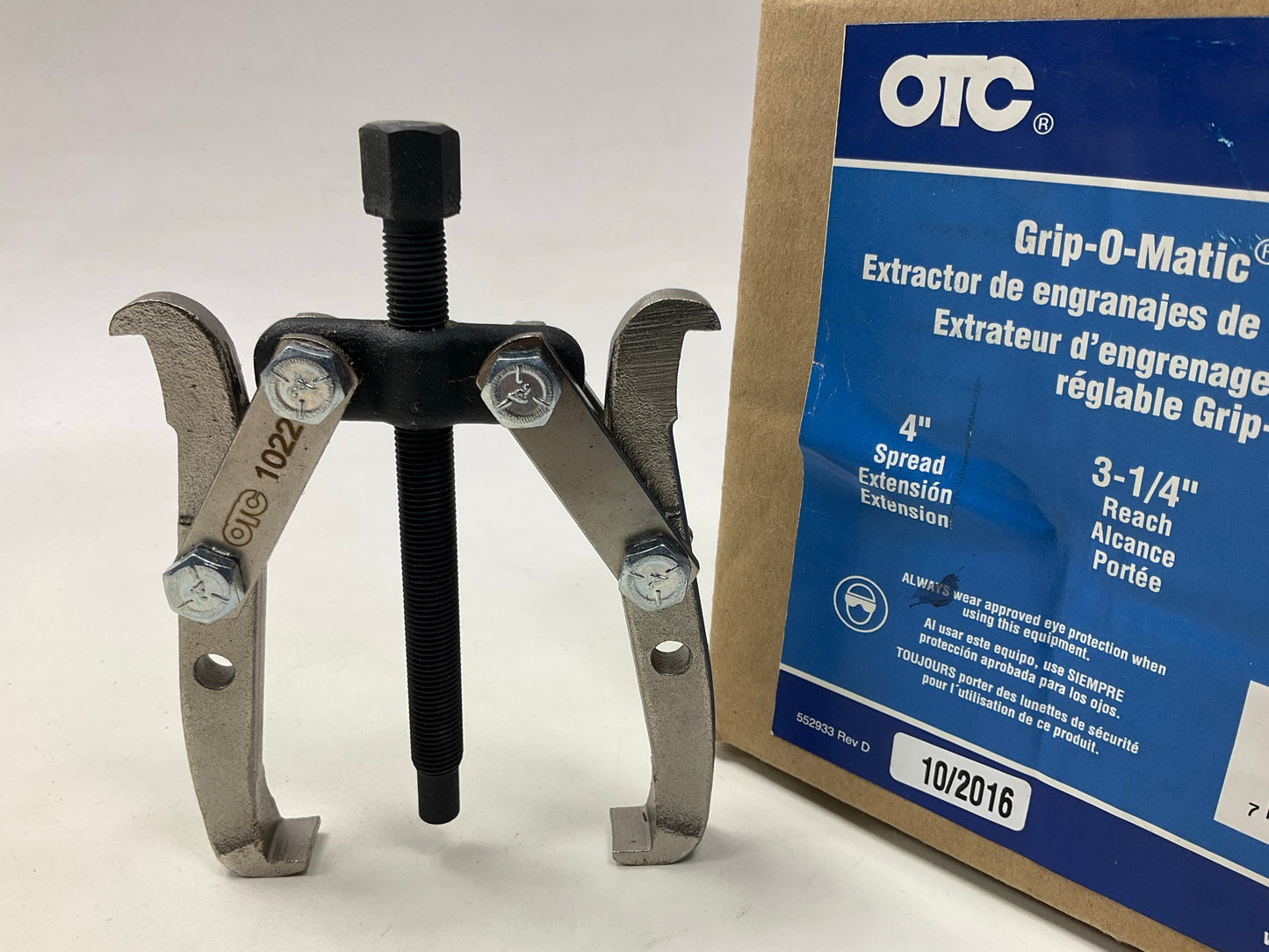 OTC 1022 Grip-O-Matic 2-Jaw Puller, 3-1/4'' Reach, 4'' Spread