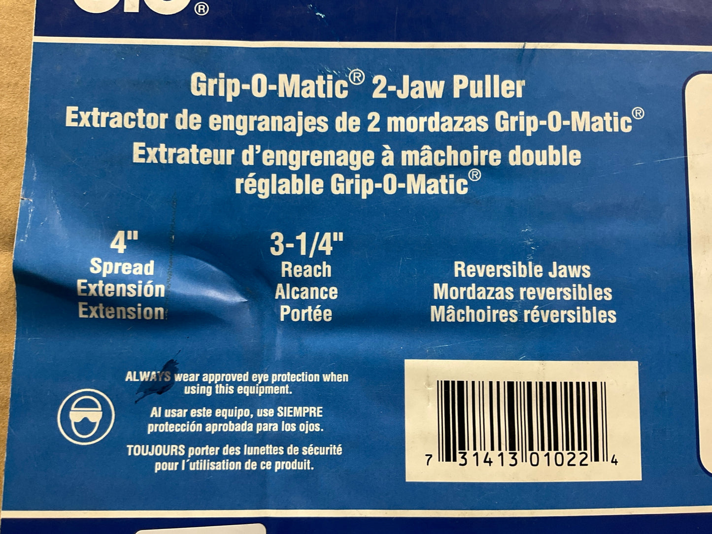 OTC 1022 Grip-O-Matic 2-Jaw Puller, 3-1/4'' Reach, 4'' Spread