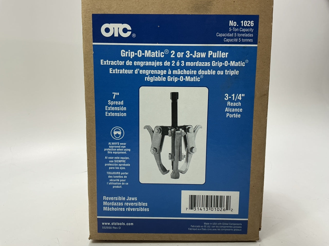 OTC 1026 Grip-O-Matic Puller 5-ton Capacity, 2- Or 3-jaw