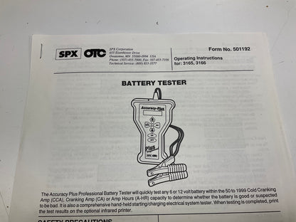 SPX OTC Accuracy Plus Professional 3165 Battery Tester Tool