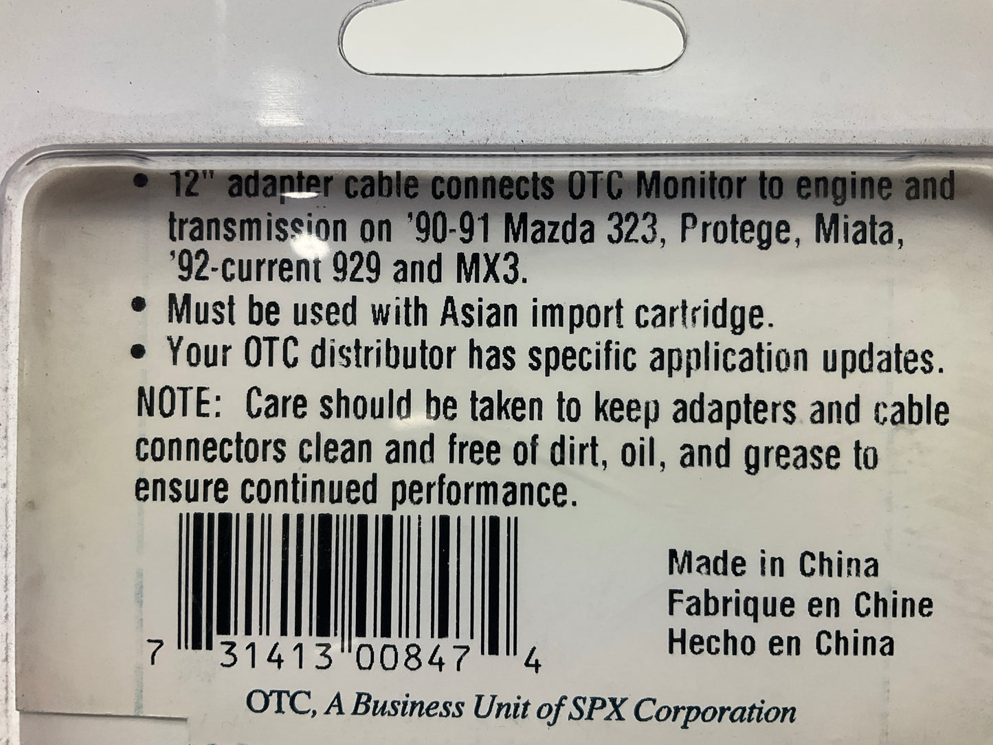 OTC MET MAZDA Cable Adapter 3305-14 Enhanced 4000e Monitor Scanner Scan Tool