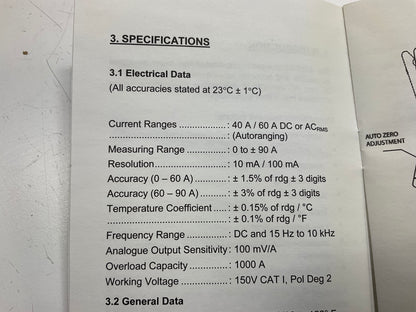 SPX OTC 3820-13 Low-Range Amp Probe Clamp Meter