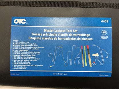 OTC 4452 Master Lock Tool Set Kit