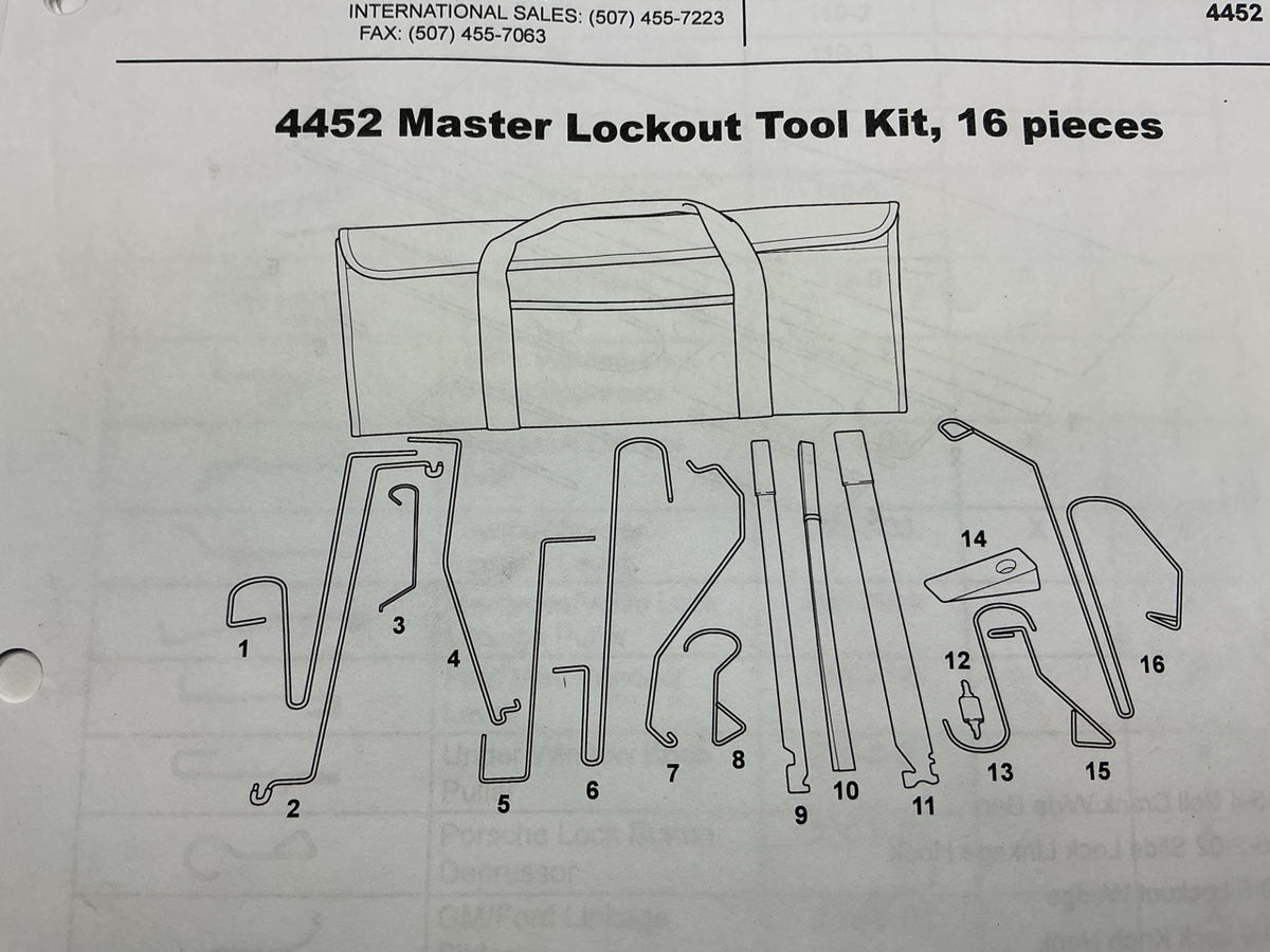 OTC 4452 Master Lock Tool Set Kit
