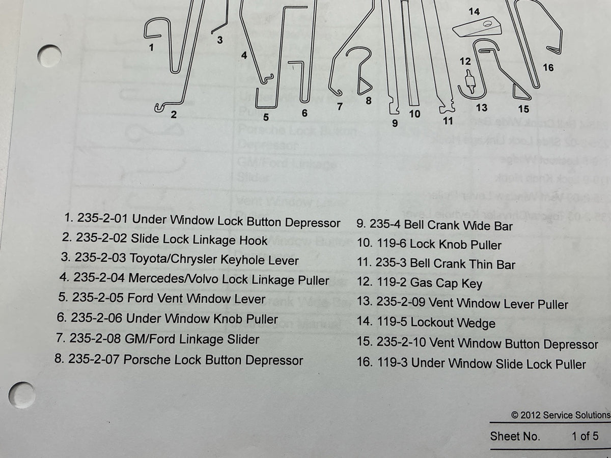 OTC 4452 Master Lock Tool Set Kit