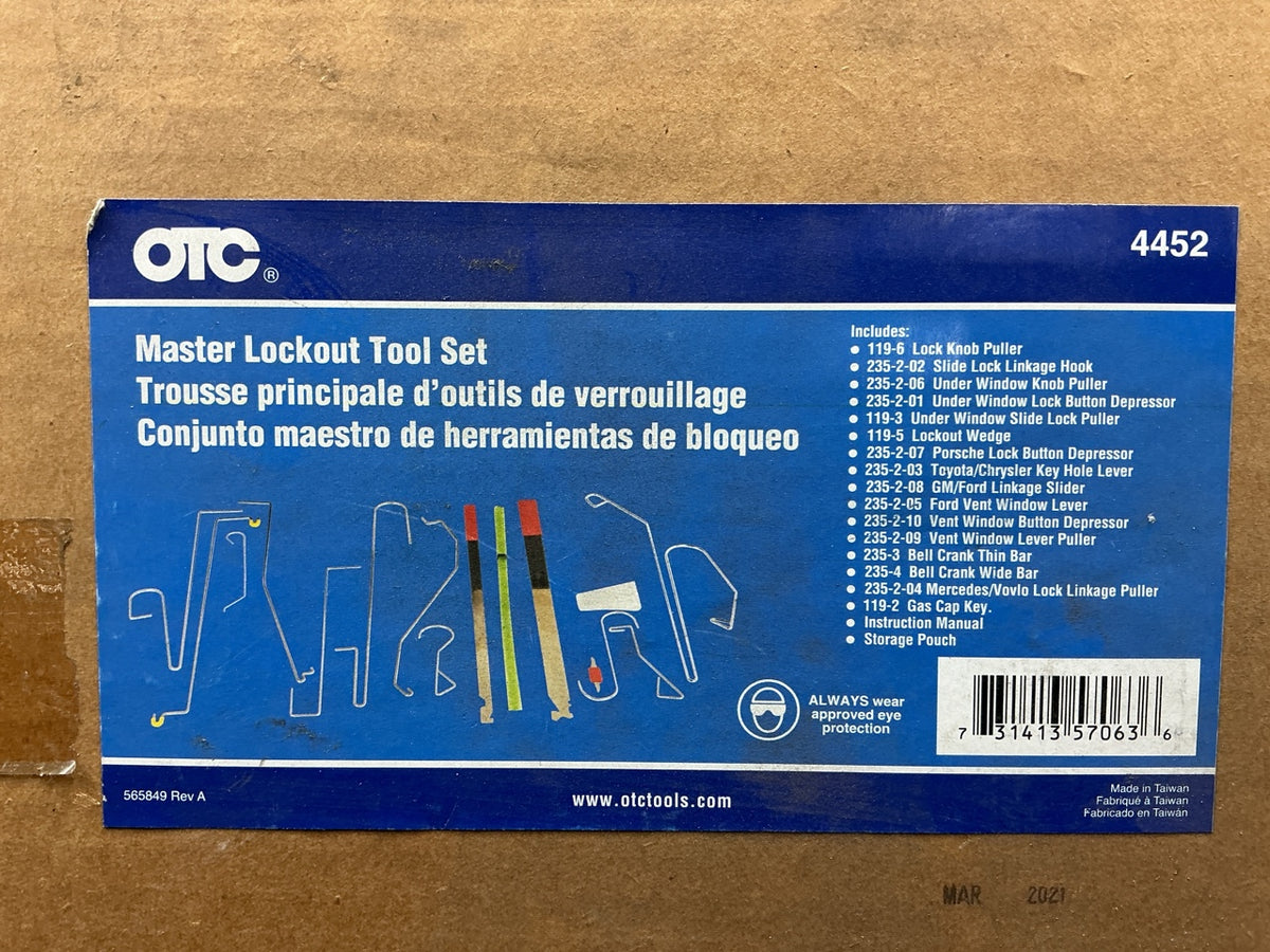 OTC 4452 Master Lock Tool Set Kit