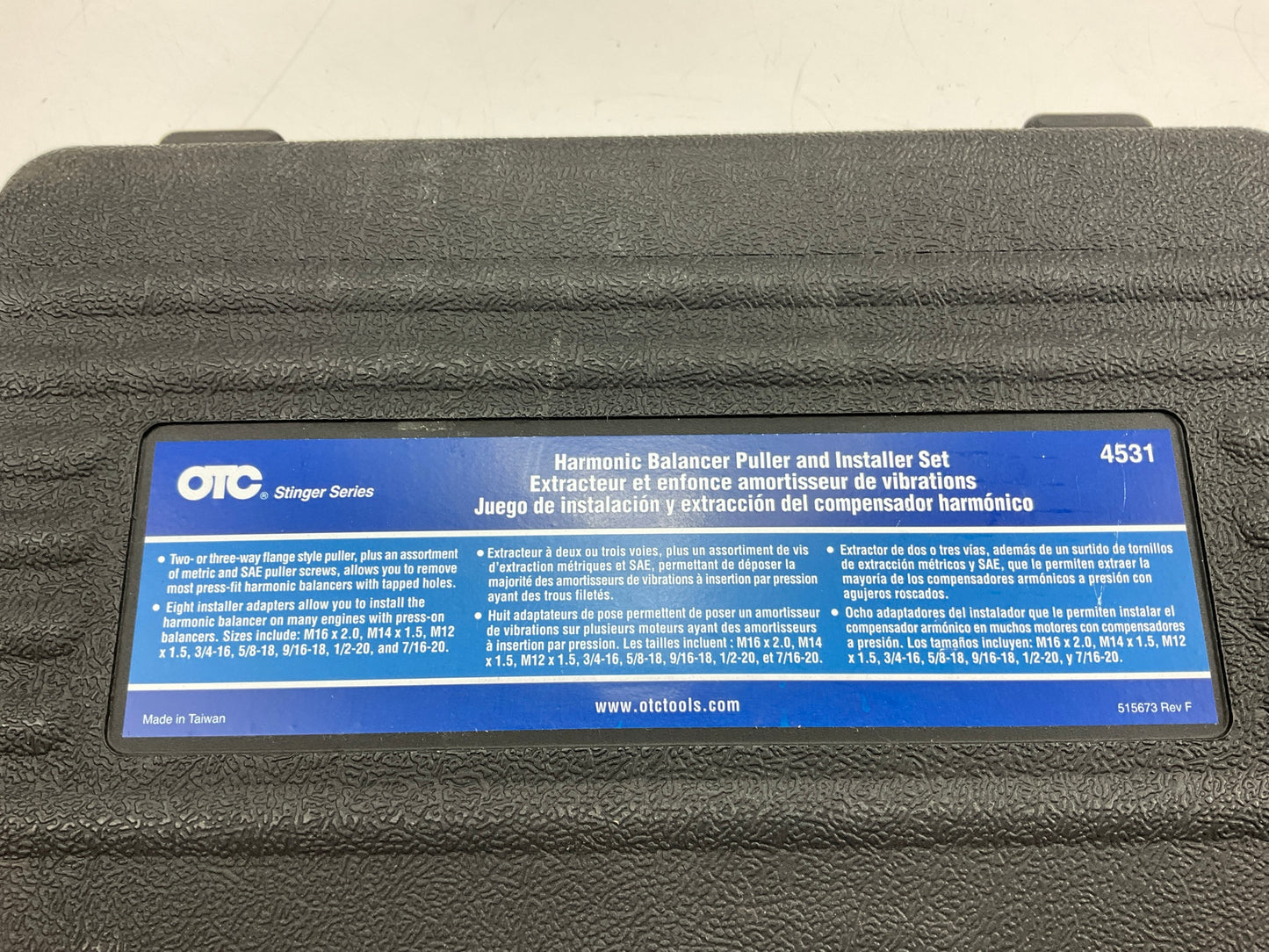 MISSING ONE WASHER - OTC 4531 Harmonic Balancer Puller And Installer Tool Set