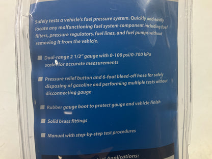 OTC 5630 Fuel Pressure Test Tool Kit, 0-100 Psi, 0-700 Kpa