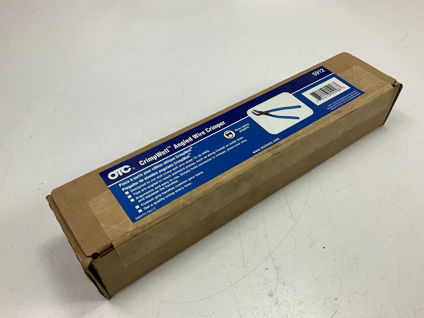 OTC 5912 CrimpWell Angled Wire Crimper, Blue, 10-22 AWG Crimper