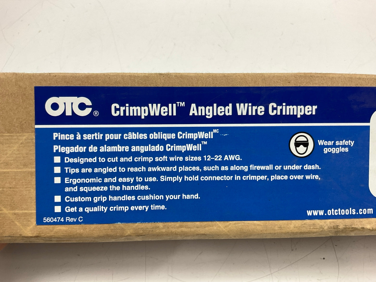 OTC 5912 CrimpWell Angled Wire Crimper, Blue, 10-22 AWG Crimper