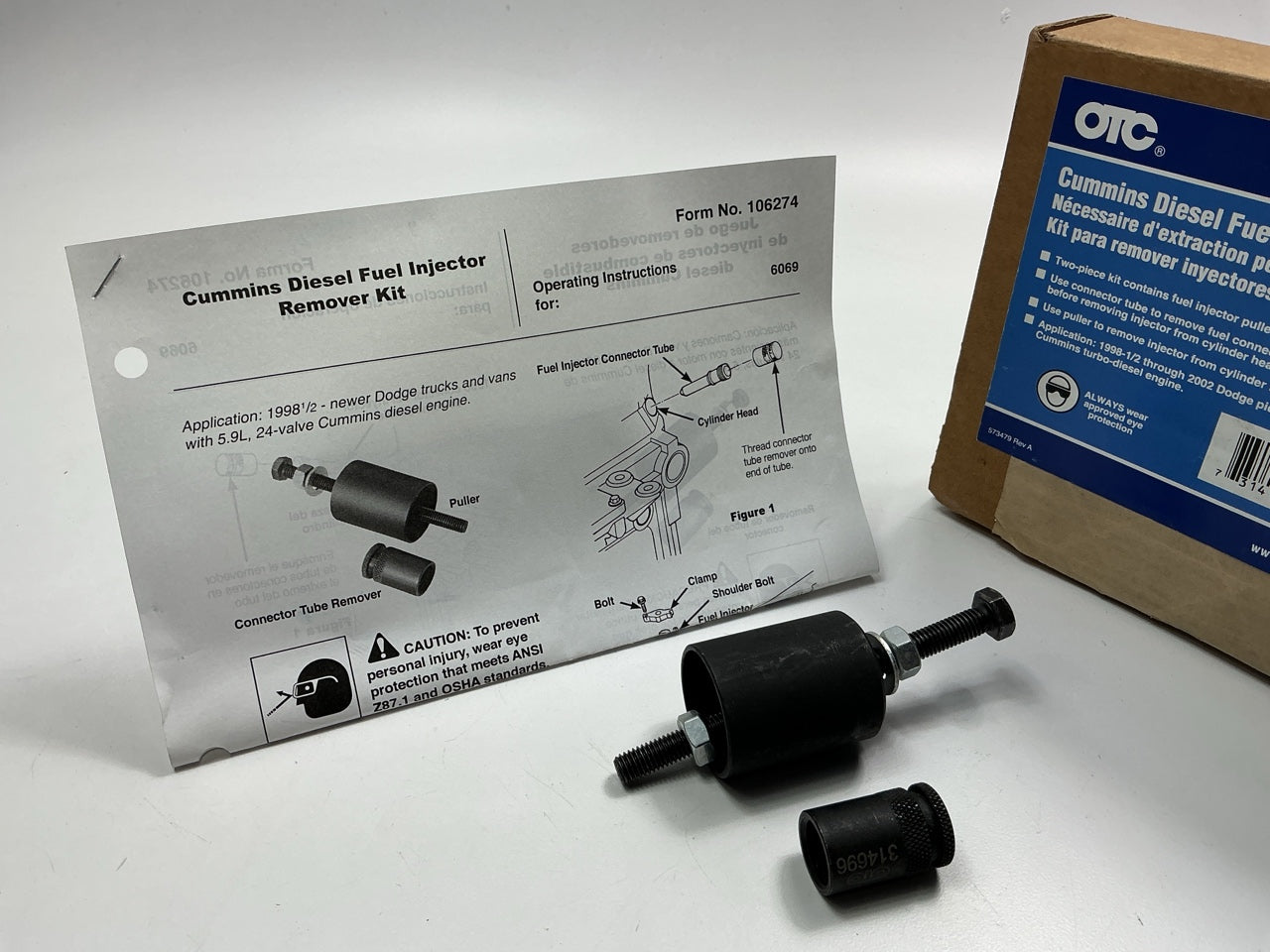 OTC 6069 Cummins Diesel Fuel Injector Remover Kit For 99-02 Cummins 5.9 24 Valve