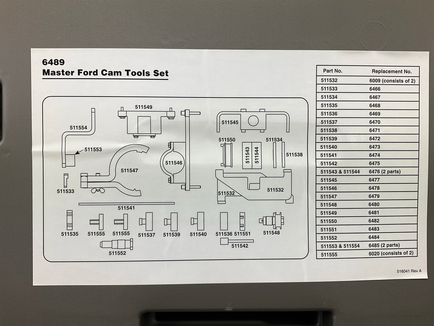 OTC 6489 Ford Master Cam Tool Service Set