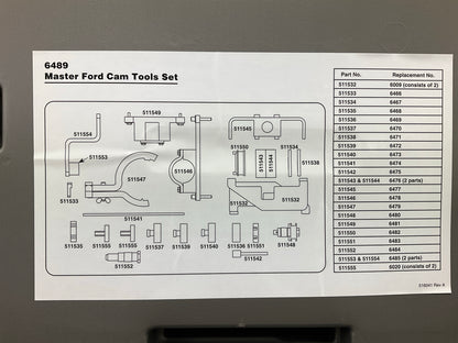 OTC 6489 Ford Master Cam Tool Service Set