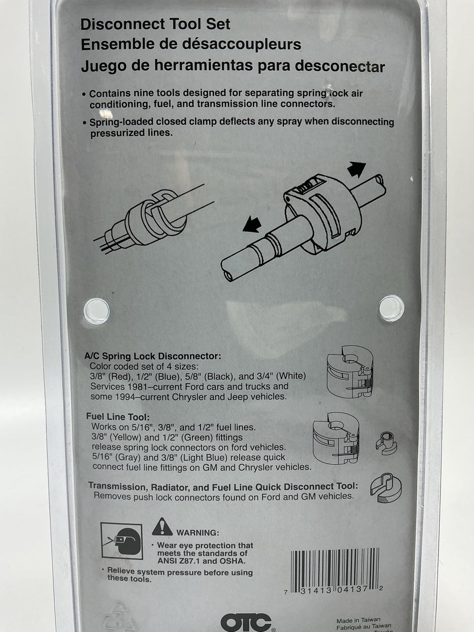 OTC 6517 9 Piece Fuel And A/C Line Disconnect Tool Set