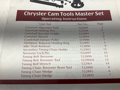OTC 6689 Master Cam Tool Set For Chrysler