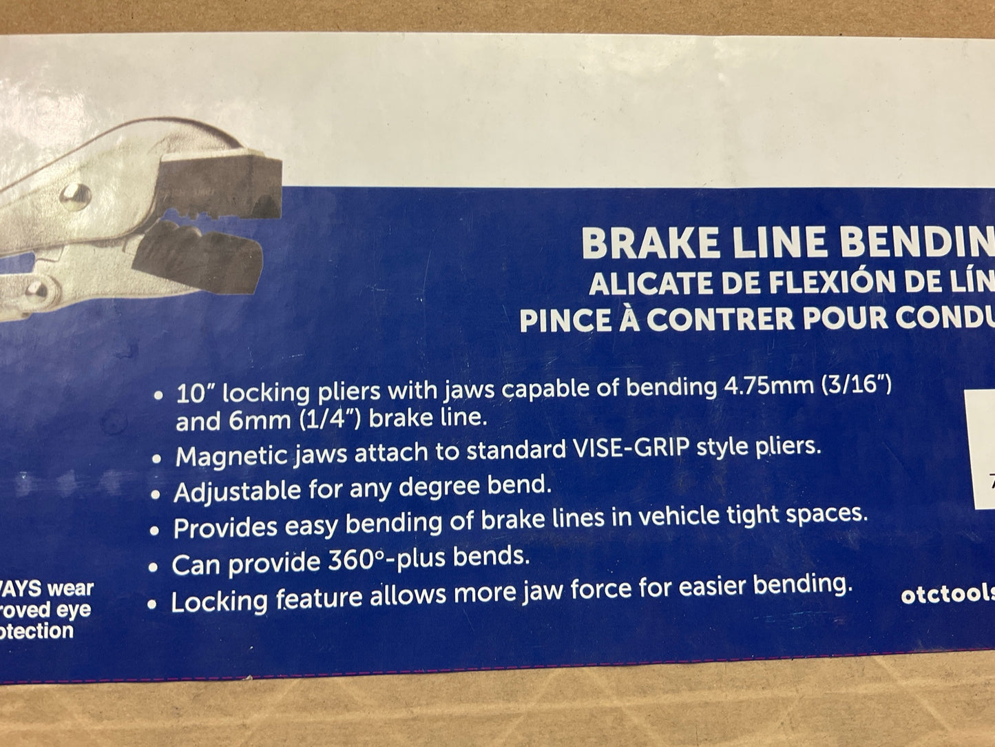 OTC 6719BP Brake Line Bending Pliers 10'' Adjustable, Magnetic Jaw