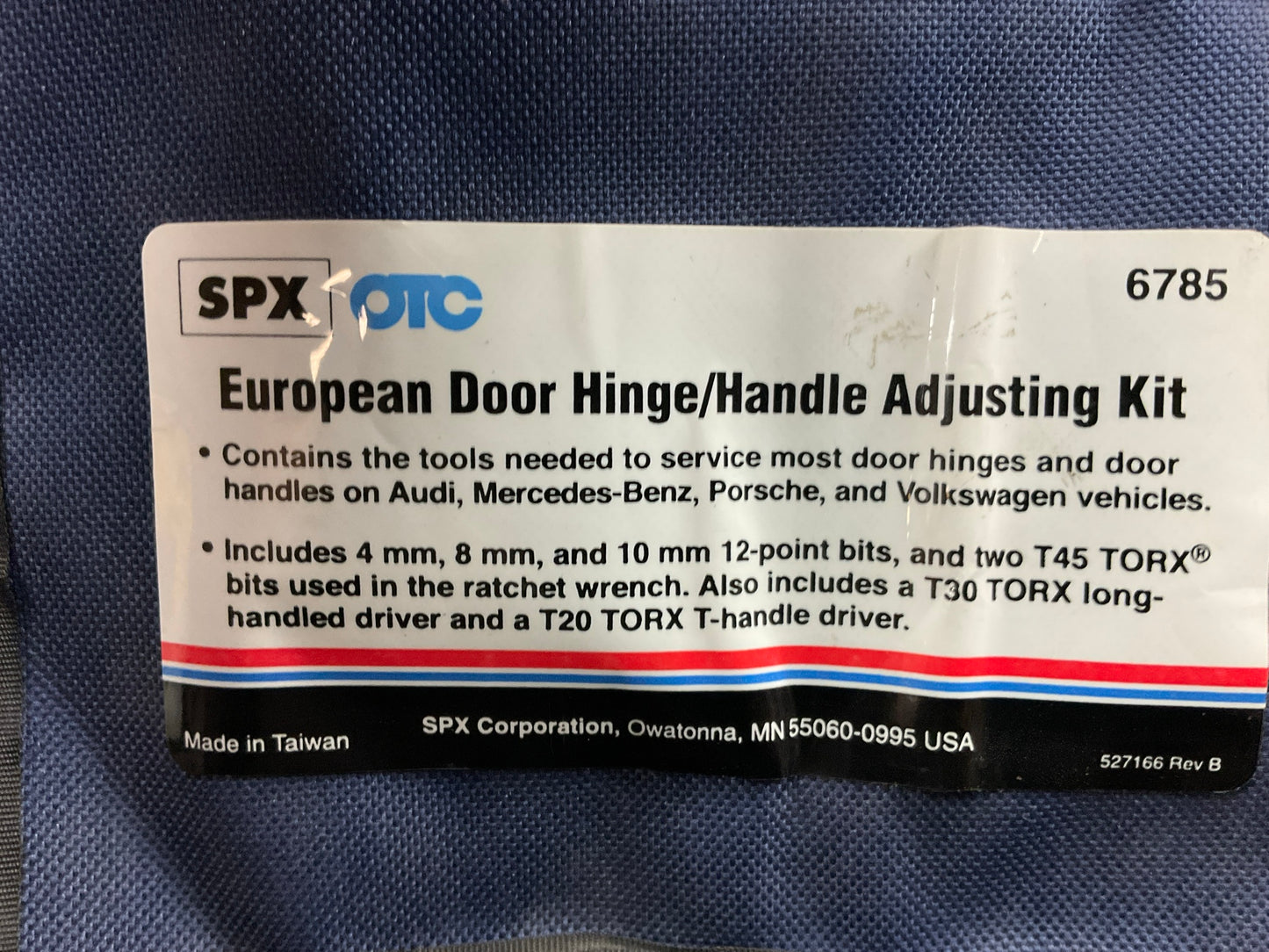 OTC 6785 European Door Hinge / Handle Adjusting Tool Kit