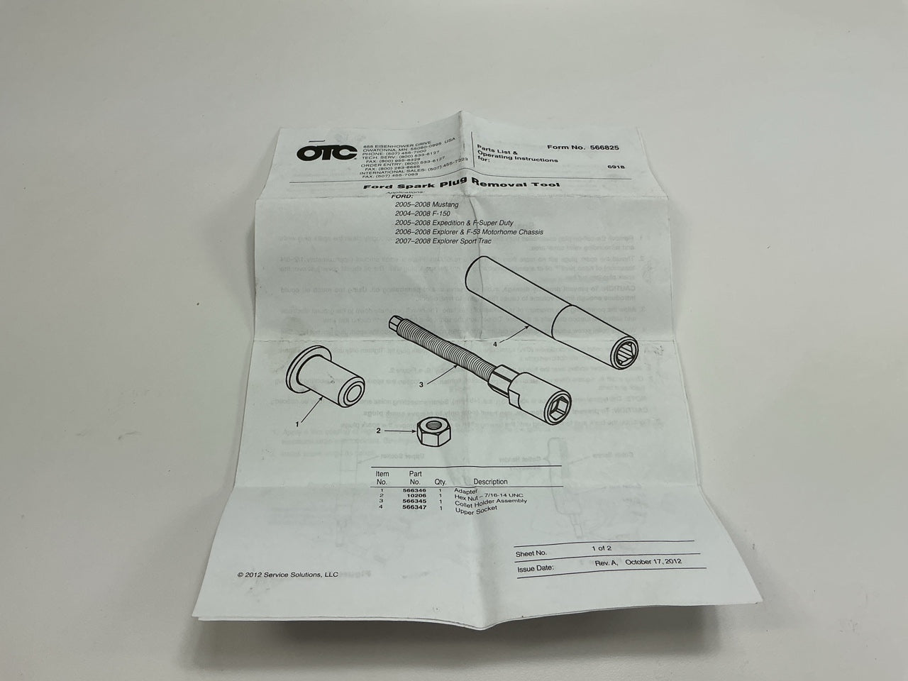 OPEN BOX - OTC 6918 Spark Plug Removal Tool Set Kit FORD Triton 3V 5.4L 4.6L