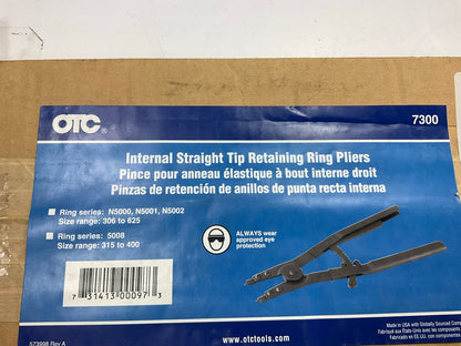 OTC 7300 Internal Retaining Snap Ring Straight Tip Pliers, 3-1/16''-6-1/4'' Range